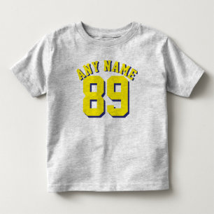 Grey & Yellow Toddler Sports Jersey Design T-shirt