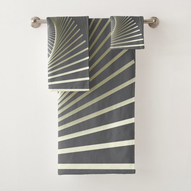 grey yellow twirl bath towel set (Insitu)