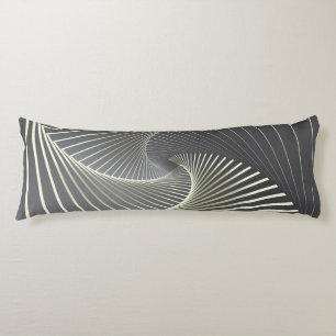 grey yellow twirl body pillow