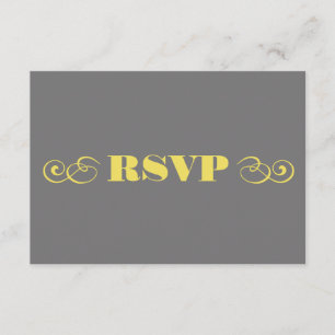 Grey & Yellow Wedding RSVP