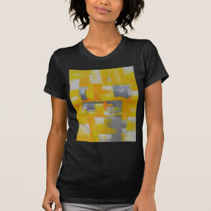 grey yellow white abstract art painting T-Shirt