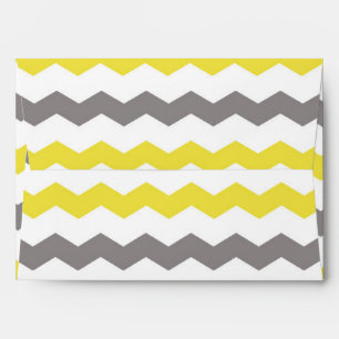 Grey Yellow & White Chevron Modern Invite Envelope