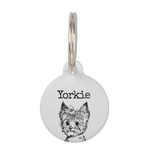 Grey Yorkshire terrier Yorkie Pet Tag