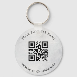 Grey Your Custom Business Qr Code Scan Keychain