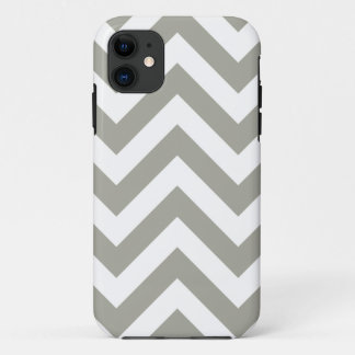 Grey Zig Zag Chevrons Pattern iPhone 11 Case