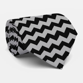 Grey Zig Zag Stripe Any Colour Background Tie