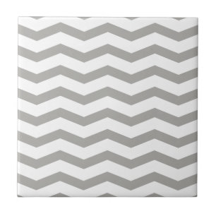 Grey zigzag chevron pattern custom ceramic tiles