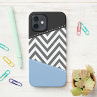 Grey Zigzag, Grey Chevron, Zigzag Pattern, Blue