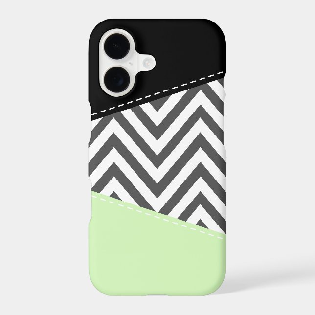 Grey Zigzag, Grey Chevron, Zigzag Pattern, Mint (Back)