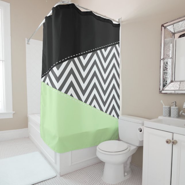 Grey Zigzag, Grey Chevron, Zigzag Pattern, Mint (In Situ)
