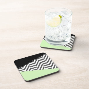 Grey Zigzag, Grey Chevron, Zigzag Pattern, Mint Coaster