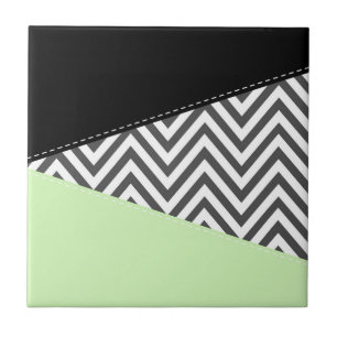 Grey Zigzag, Grey Chevron, Zigzag Pattern, Mint Tile