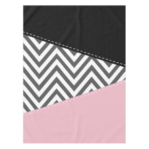 Grey Zigzag, Grey Chevron, Zigzag Pattern, Pink Tablecloth