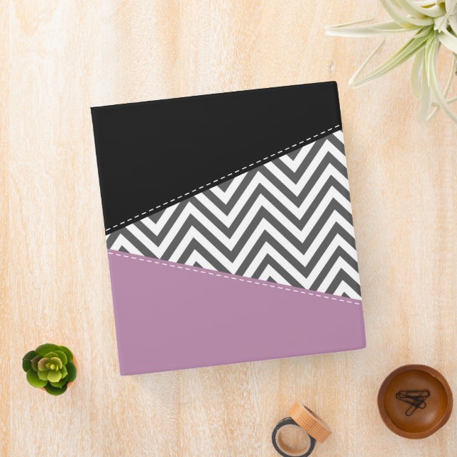 Grey Zigzag, Grey Chevron, Zigzag Pattern, Purple Binder (In Situ)