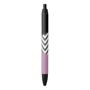 Grey Zigzag, Grey Chevron, Zigzag Pattern, Purple Black Ink Pen