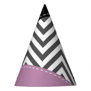 Grey Zigzag, Grey Chevron, Zigzag Pattern, Purple Party Hat