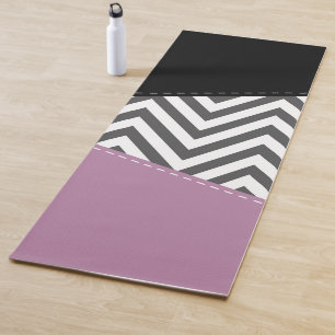 Grey Zigzag, Grey Chevron, Zigzag Pattern, Purple Yoga Mat