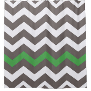 Grey Zigzags With Green Accent