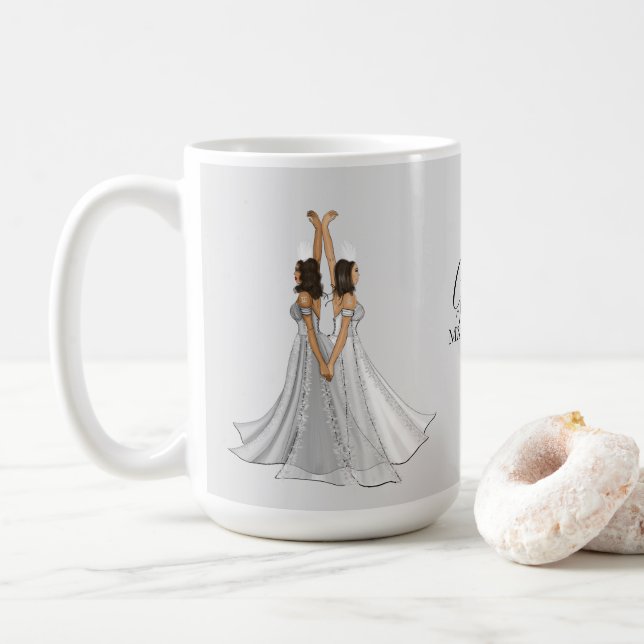 Grey Zodiac Goddess Gemini Custom  Coffee Mug (With Donut)