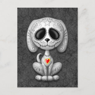 Grey Zombie Sugar Puppy Postcard
