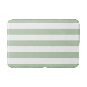 Greyed Jade and White Striped Bath Mat