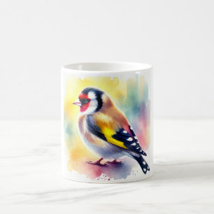 Greyfaced Goldfinch 010924AREF143 - Watercolor Coffee Mug