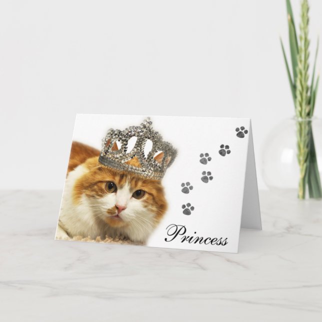 Greyfoot Cat Rescue Orange/White Princess Card (Front)