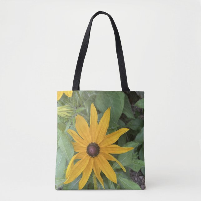 greyforaday Yellow Floral Tote Bag (Front)