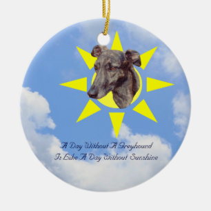 Greyhound A Day Without Dog Ornament