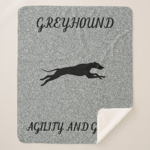GREYHOUND "Agility and Grace" sherpa blanket. Sherpa Blanket