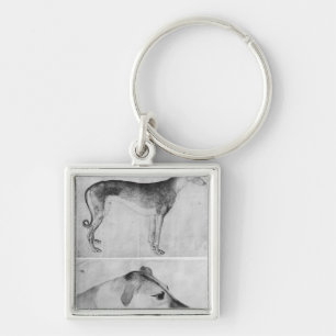 Greyhound and head of a greyhound keychain