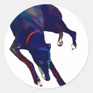 Greyhound Art Classic Round Sticker