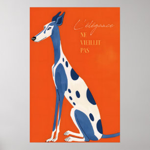 Greyhound Art Print  French Quote Dog Illustration