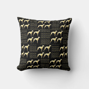 Greyhound Bling Throw Pillow