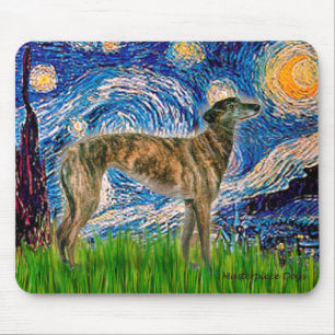 Greyhound (br2) - Starry Night Mouse Pad