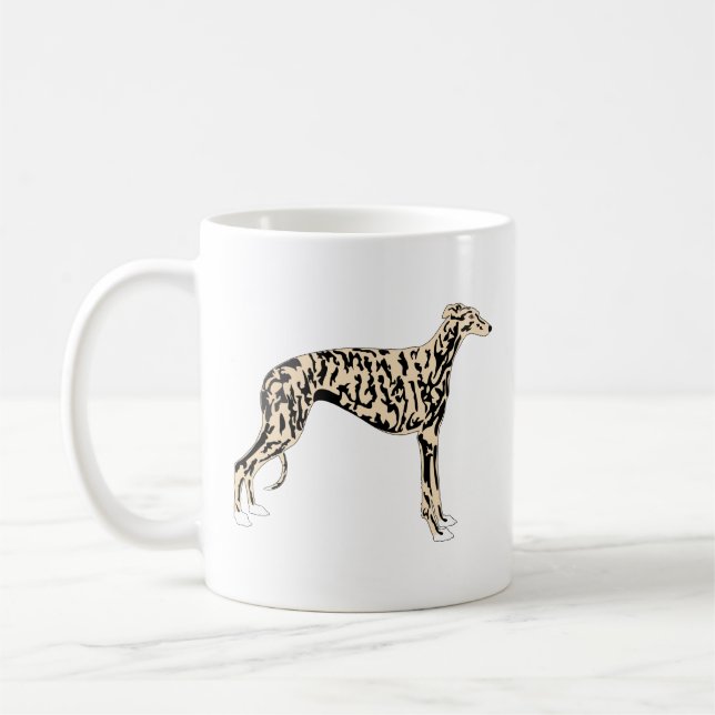 Greyhound Brindle Dog Mug (Left)