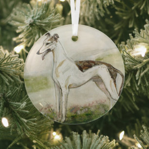 Greyhound by Hevener Glass Ornament
