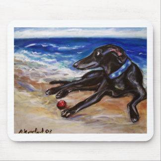 Greyhound by the sea mouse pad
