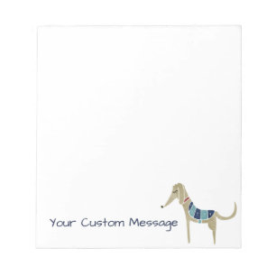 Greyhound Cartoon Dog in Coat Notepad
