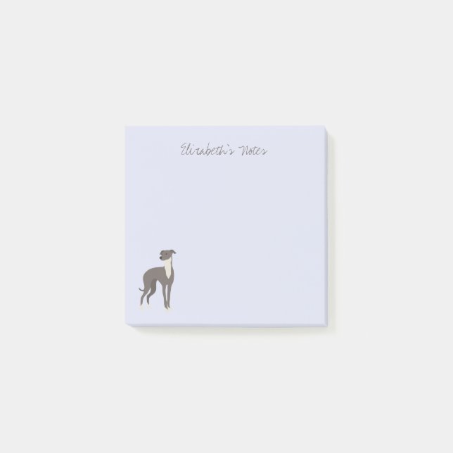 Greyhound Cartoon Dog Personalized Post-it Notes (Front)