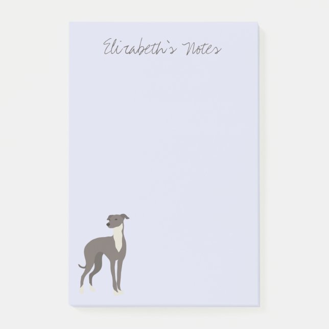 Greyhound Cartoon Dog Personalized Post-it Notes (Front)