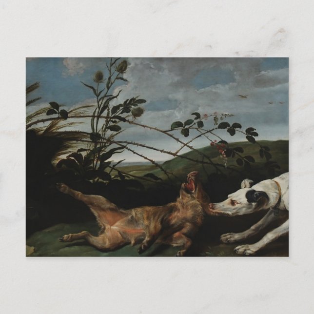 Greyhound Catching a Wild Boar by Frans Snyders Postcard (Front)