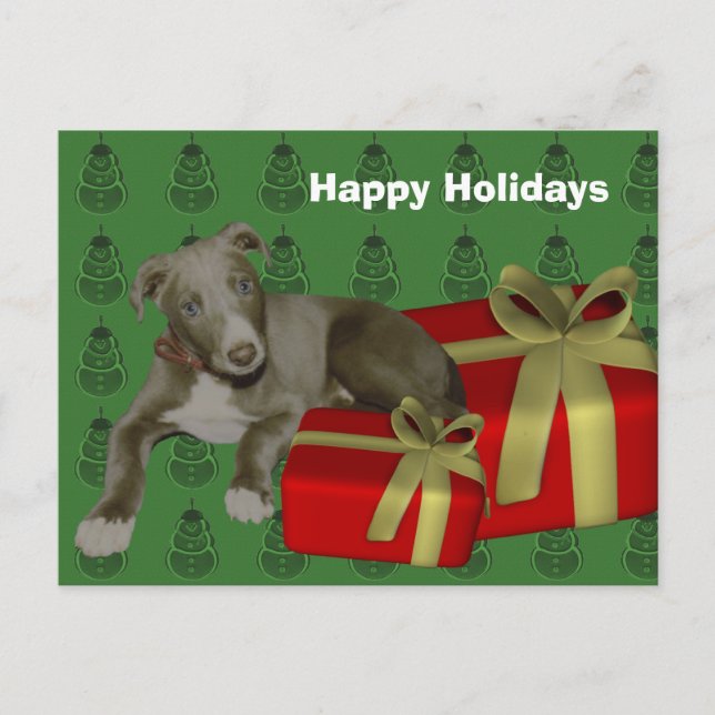 Greyhound Chien Chien de Noël Carte postale (Devant)