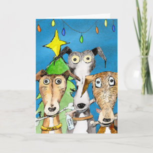 Greyhound Christmas card (a519)