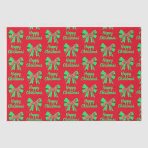 Greyhound Christmas Dog & Green Bow Large Gift Bag Tissue Paper