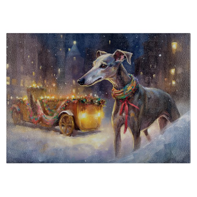 Greyhound Christmas Festive Season  Cutting Board (Front)