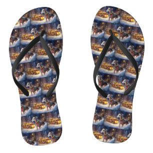 Greyhound Christmas Festive Season  Flip Flops