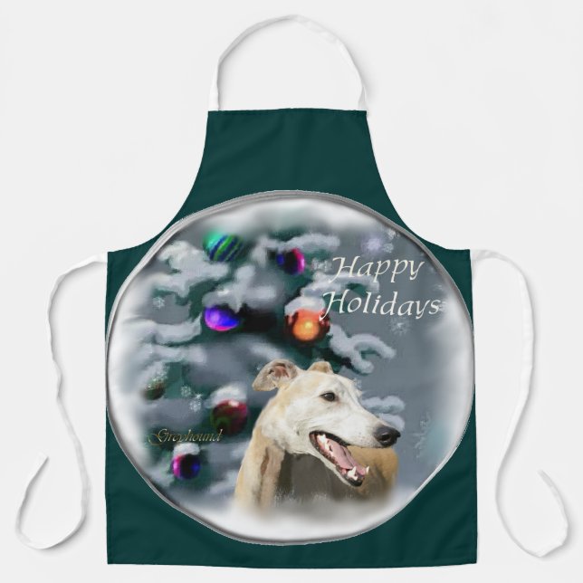 Greyhound Christmas Gifts Apron (Front)