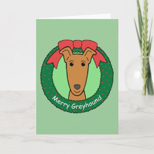 Greyhound Christmas Holiday Card
