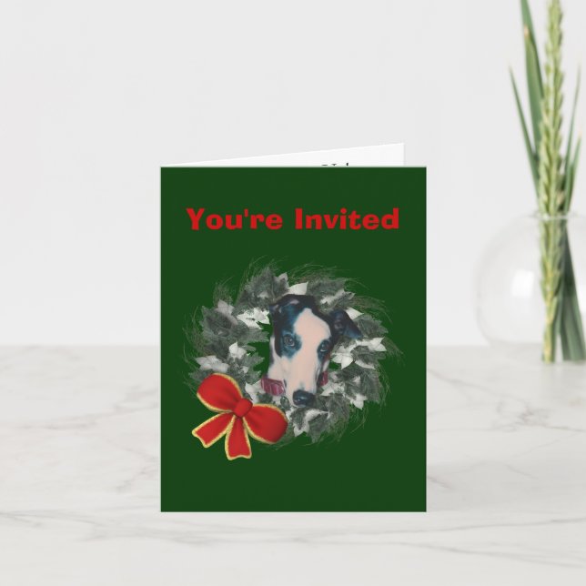 Greyhound Christmas Holiday Party Invitation (Front)